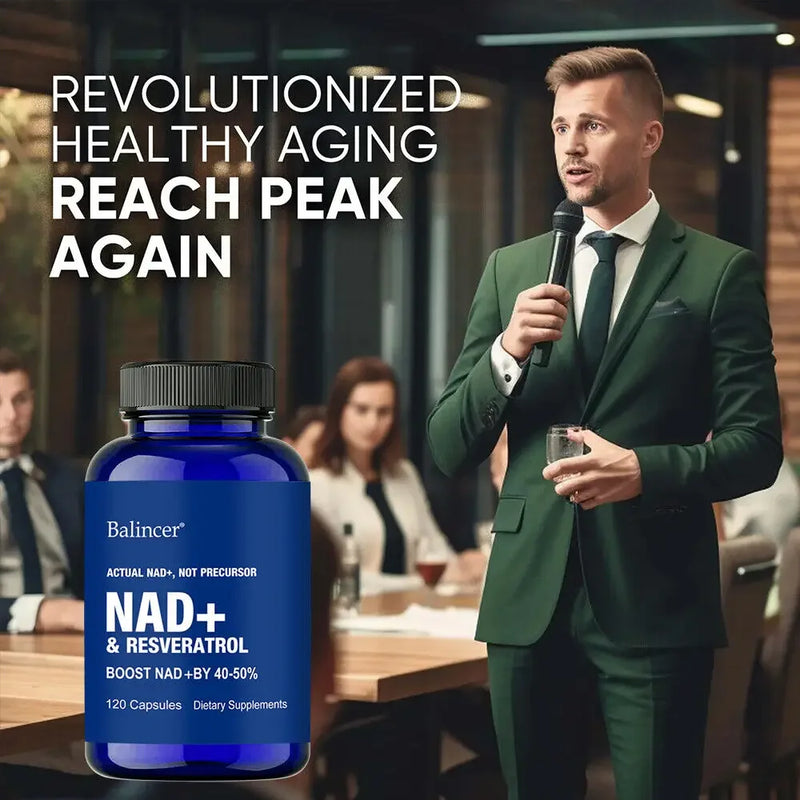 NAD+ Boost — Resvératrol & Vitamine B3, Soutien Cellulaire
