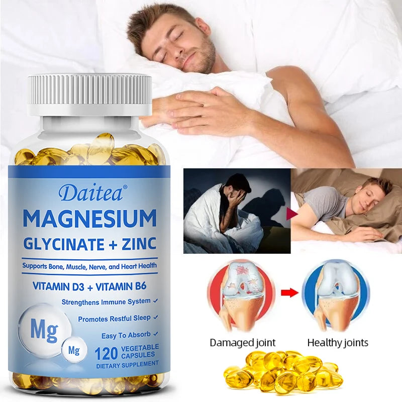 Magnésium & Zinc — Glycinate, Soutien Musculaire et Nerveux