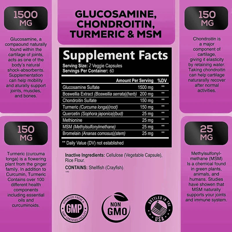 Formule Articulaire Triple Force — Glucosamine, Chondroïtine, MSM & Curcuma