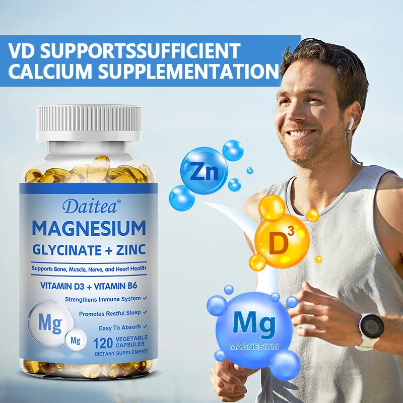 Magnésium & Zinc — Glycinate, Soutien Musculaire et Nerveux