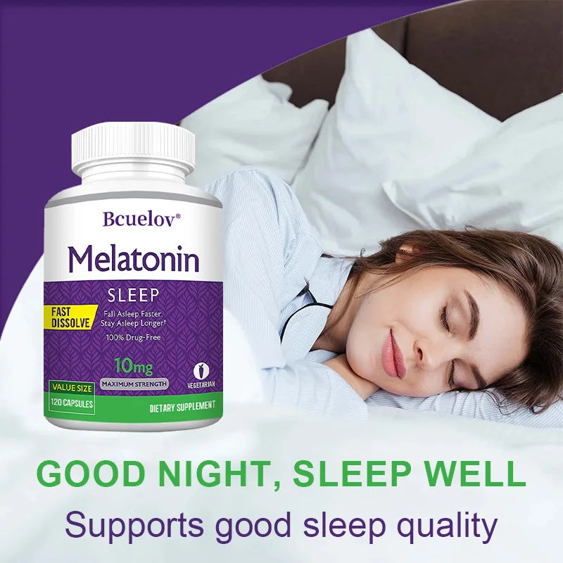 Mélatonine 10 mg — Aide Naturelle au Sommeil, Absorption Rapide