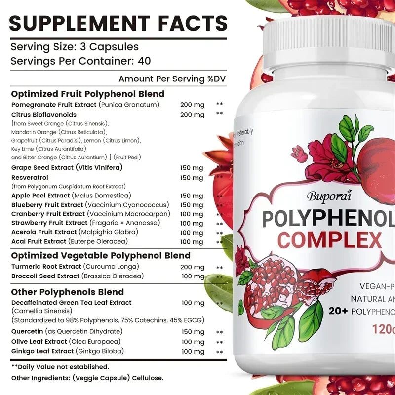 Polyphénols — Antioxydant Puissant, Soutien Digestif et Immunitaire