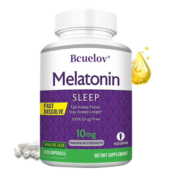 Mélatonine 10 mg — Aide Naturelle au Sommeil, Absorption Rapide