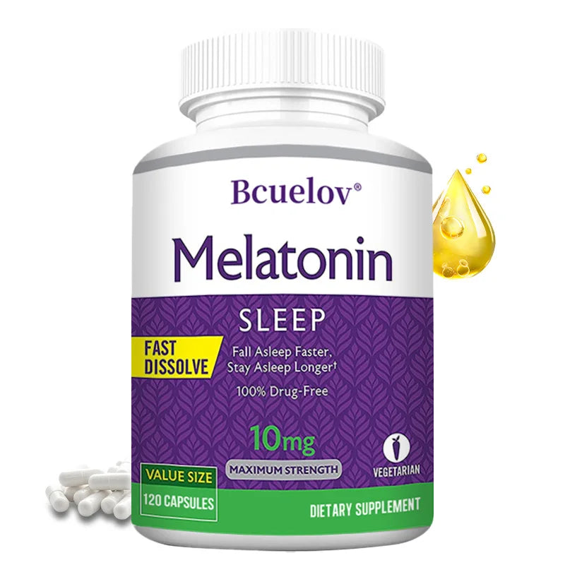 Mélatonine 10 mg — Aide Naturelle au Sommeil, Absorption Rapide