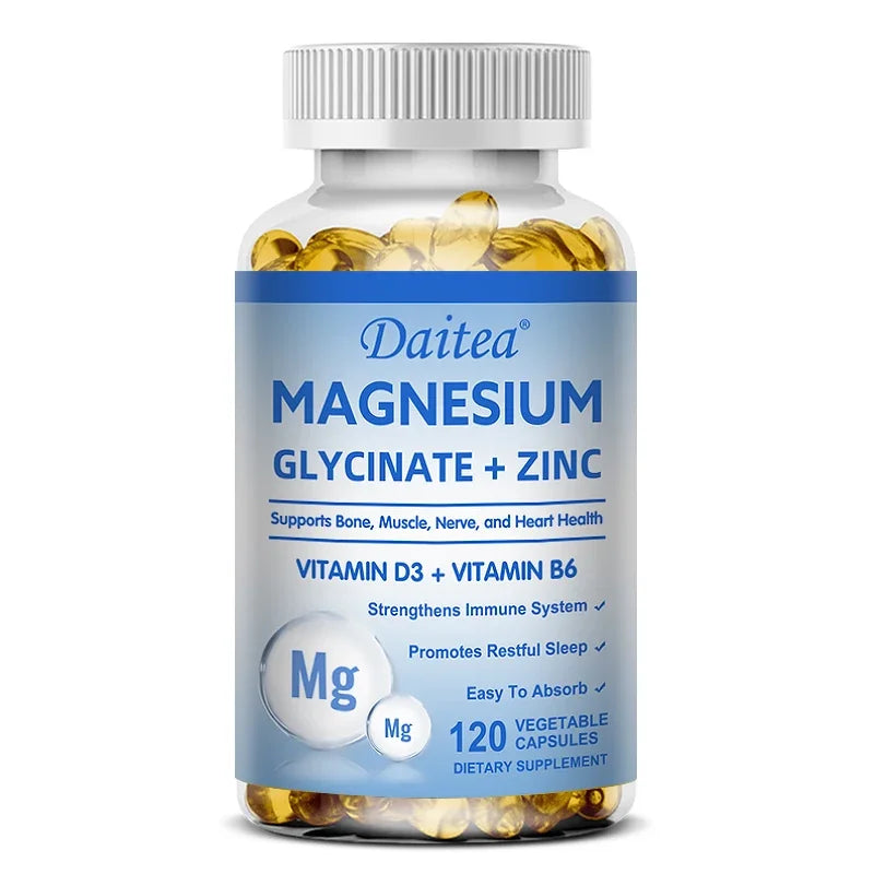 Magnésium & Zinc — Glycinate, Soutien Musculaire et Nerveux
