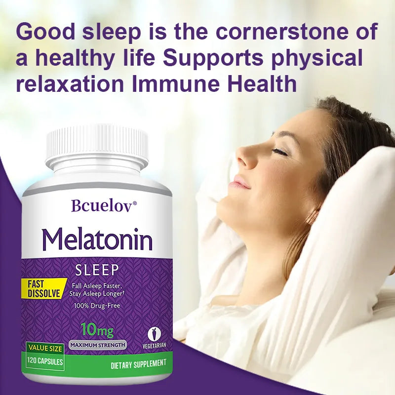 Mélatonine 10 mg — Aide Naturelle au Sommeil, Absorption Rapide