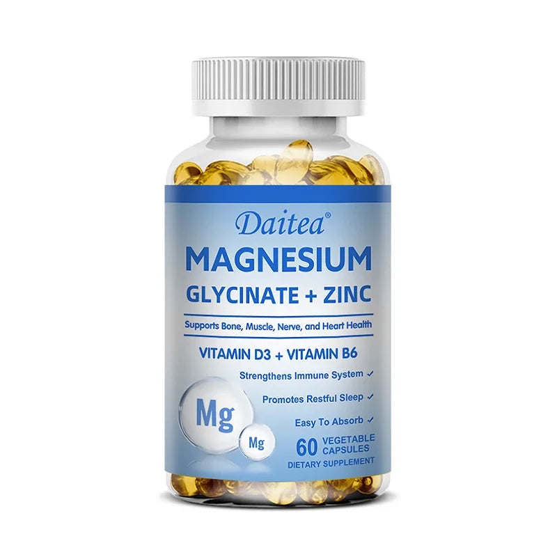 Magnésium & Zinc — Glycinate, Soutien Musculaire et Nerveux