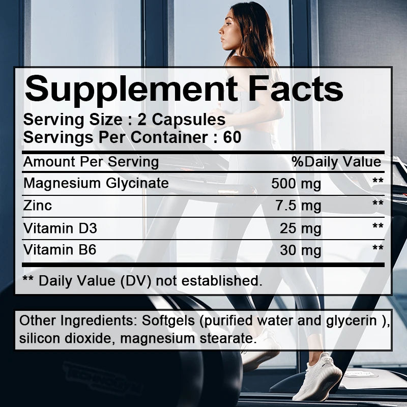 Magnésium & Zinc — Glycinate, Soutien Musculaire et Nerveux